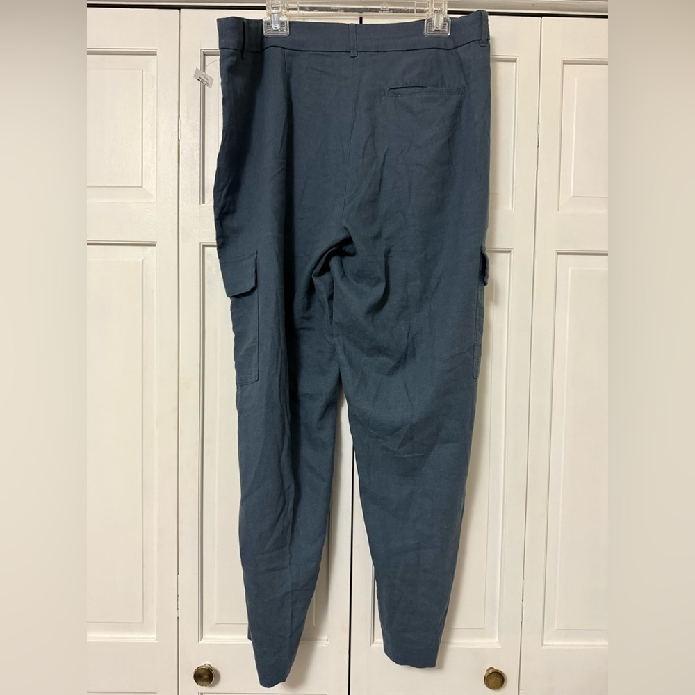 NWT Old Navy Extra High Rise Taylor Straight Trouser Linen Java Trench Large - Picture 2 of 9